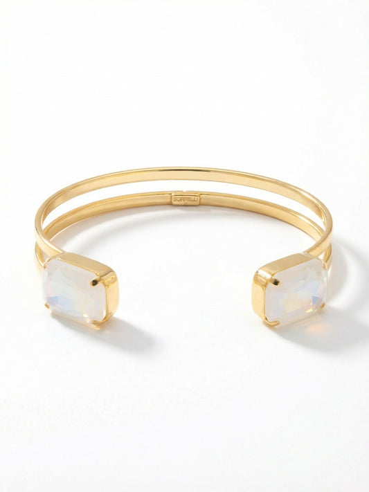 Sorrelli Ultra White Aurora Borealis Brynn Adjustable Cuff Bracelet