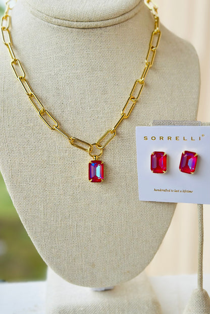 Nia Pendant Set-red ruby delite