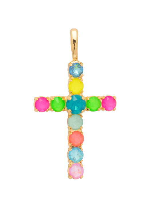 Sorrelli Candy Carnival Crystal Cross Large Charm