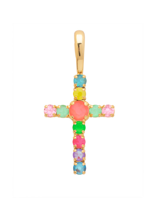 Sorrelli Candy Carnival Crystal Cross Medium Charm