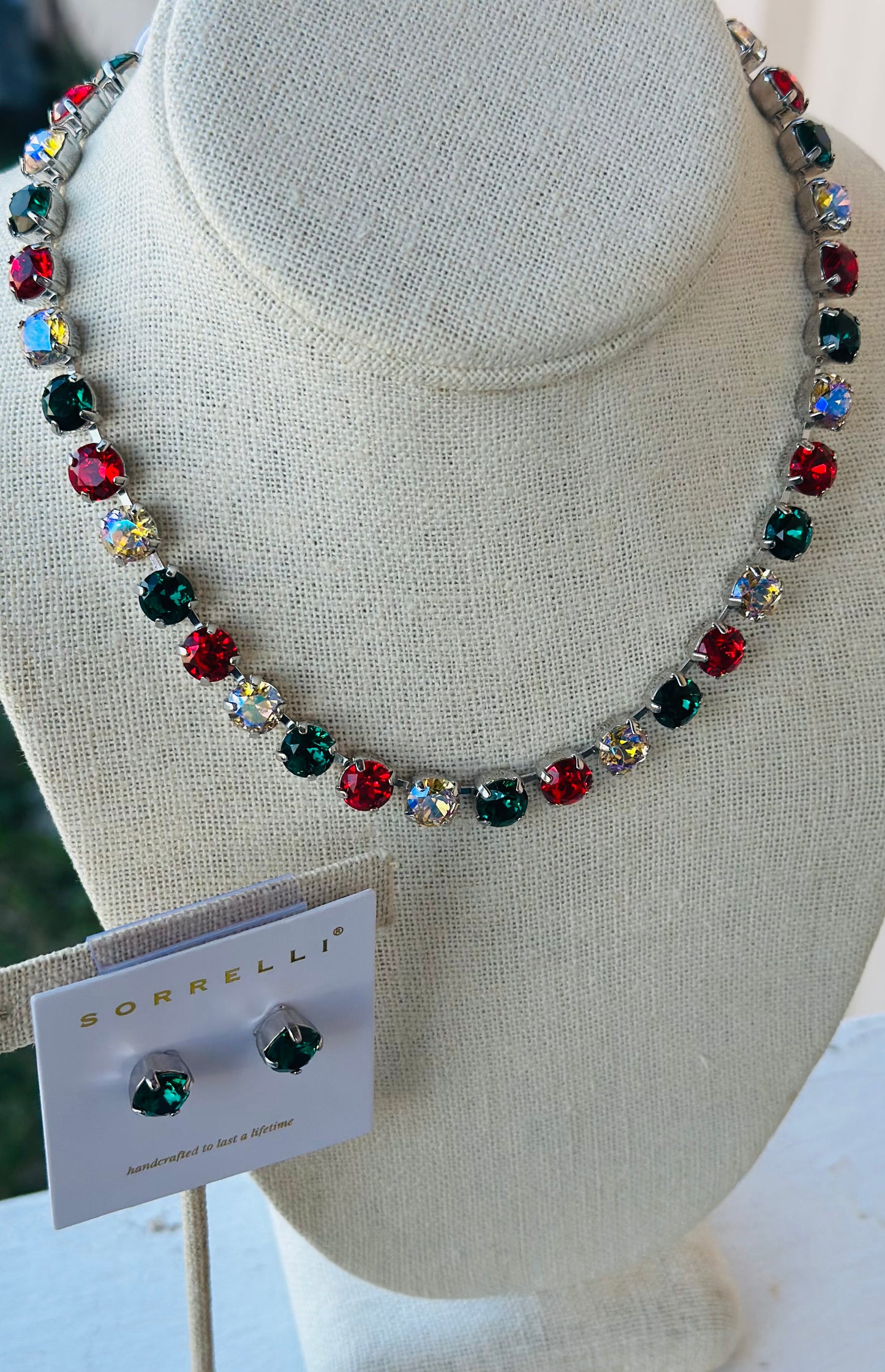 Merry and Bright two piece set on silver