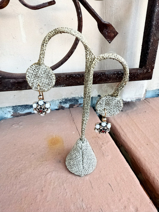Garnet and Pearl Earrings