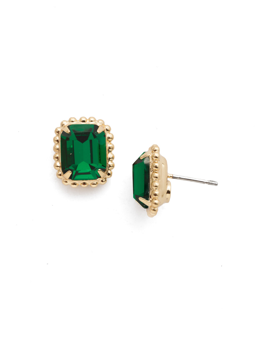 Sorrelli Emerald Octavia Scalloped Stud Earrings