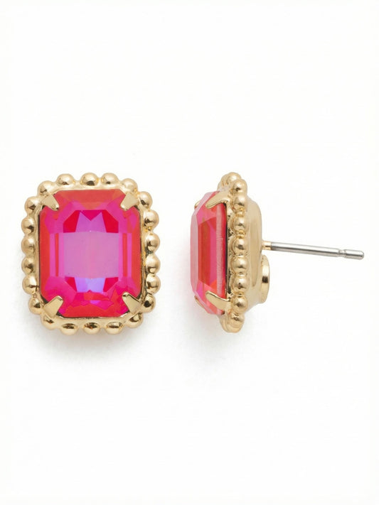 Sorrelli Royal Red Delite Octavia Scalloped Stud Earrings