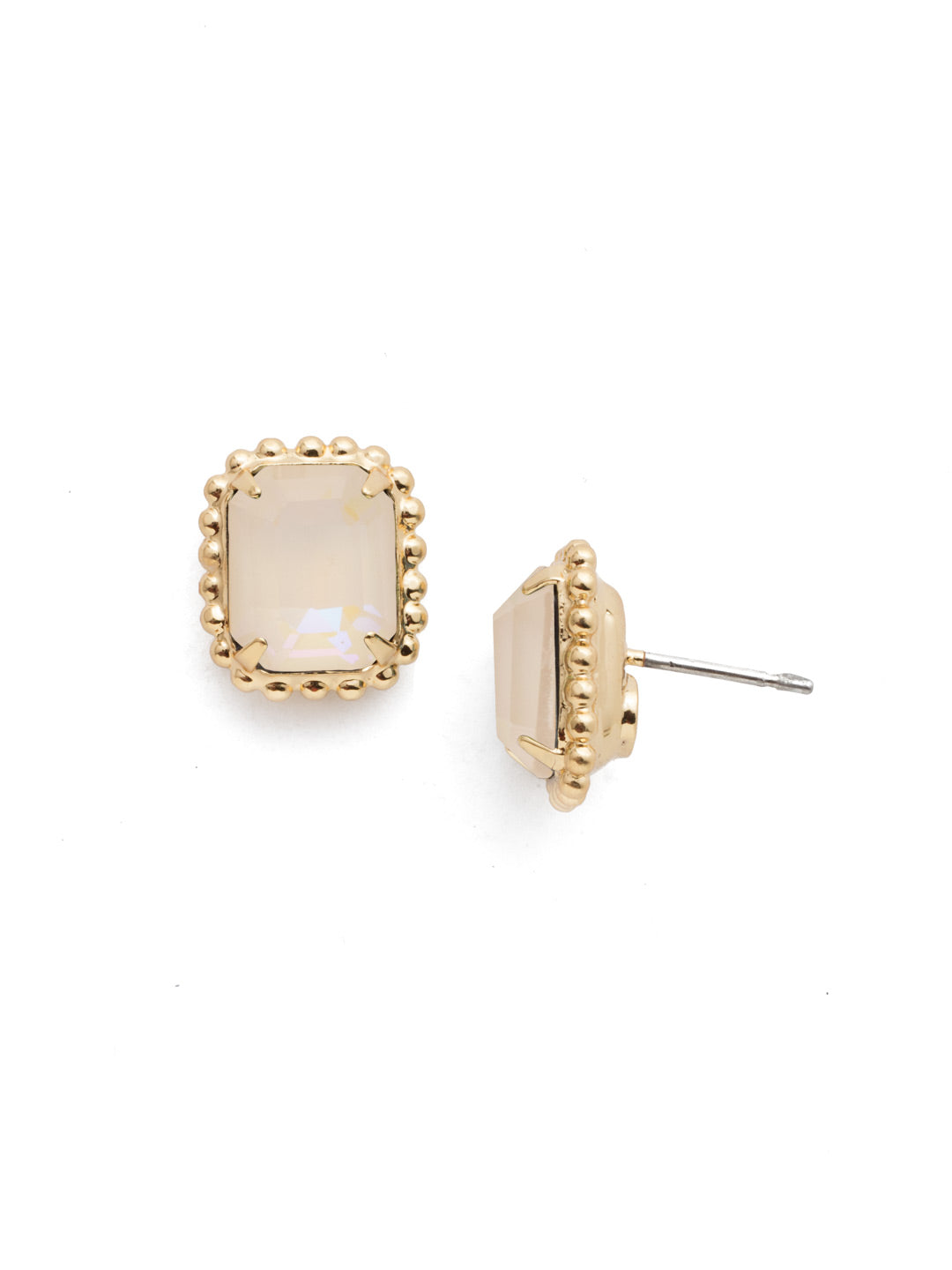 Sorrelli Ultra White Octavia Scalloped Stud Earrings