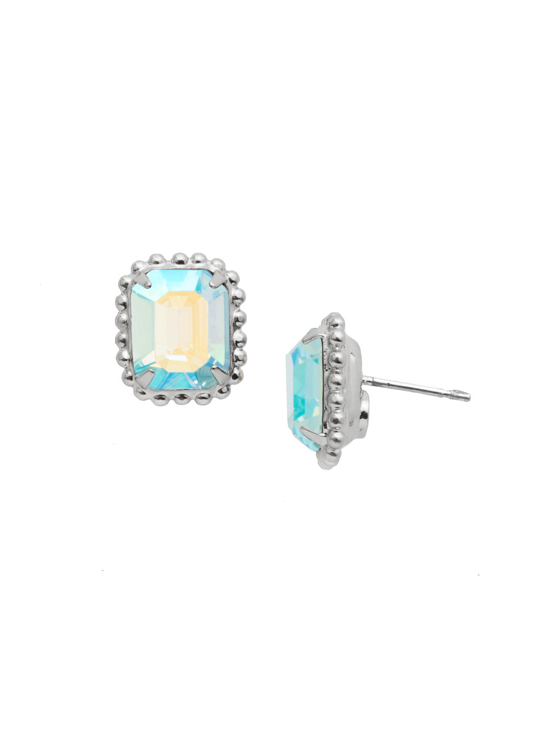 Sorrelli Aqua Aurora Borealis Octavia Scalloped Stud Earrings