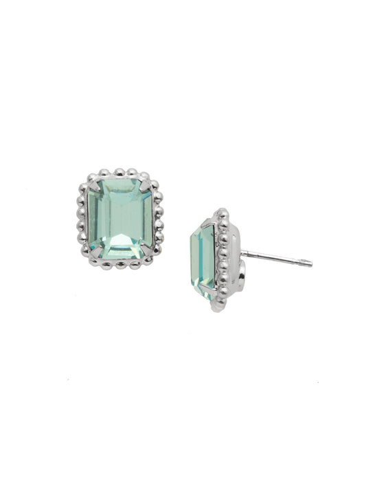 Sorrelli Aquamarine Octavia Scalloped Stud Earrings