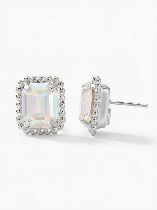 Sorrelli Crystal Aurora Borealis Octavia Scalloped Stud Earrings