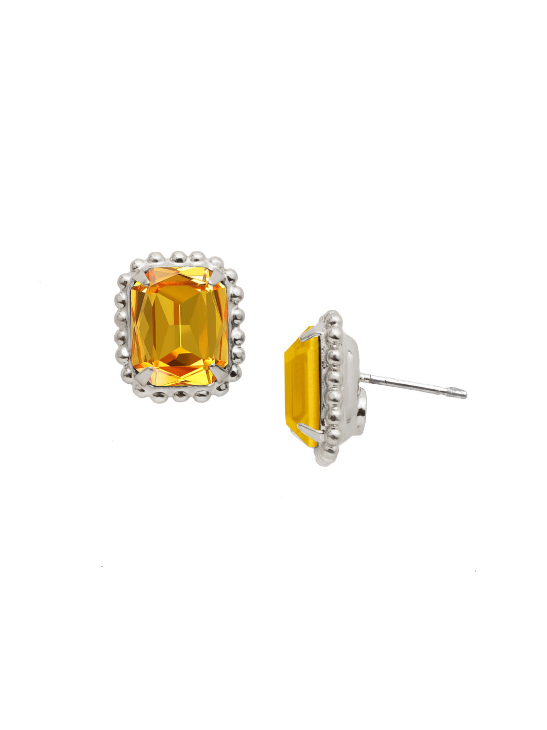 Sorrelli Light Topaz Octavia Scalloped Stud Earrings