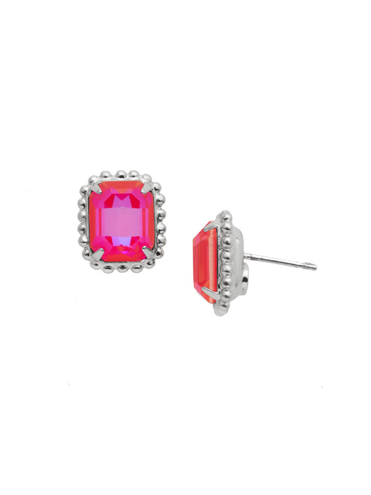 Sorrelli Royal Red Delite Octavia Scalloped Stud Earrings