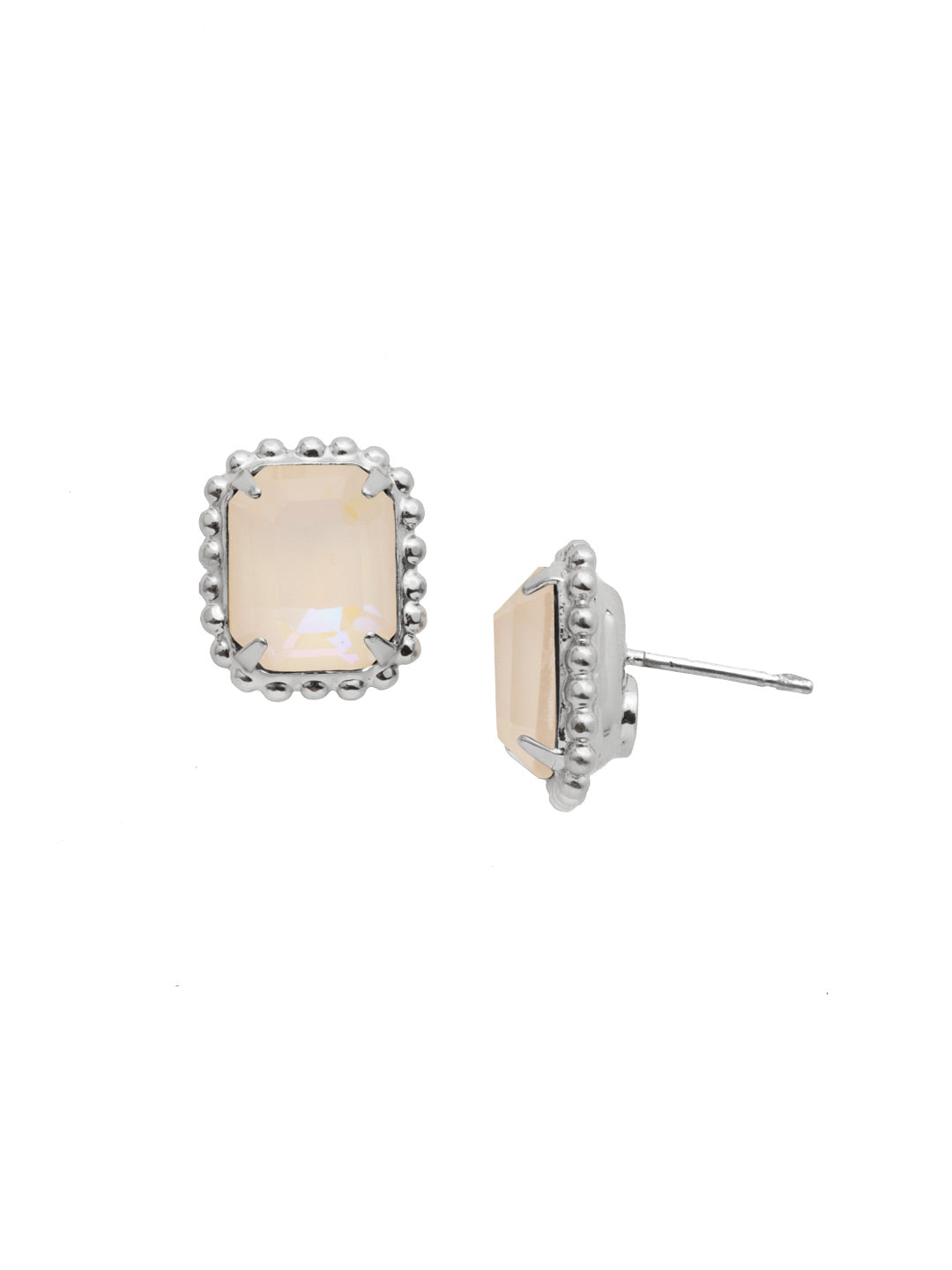 Sorrelli Ultra White Octavia Scalloped Stud Earrings