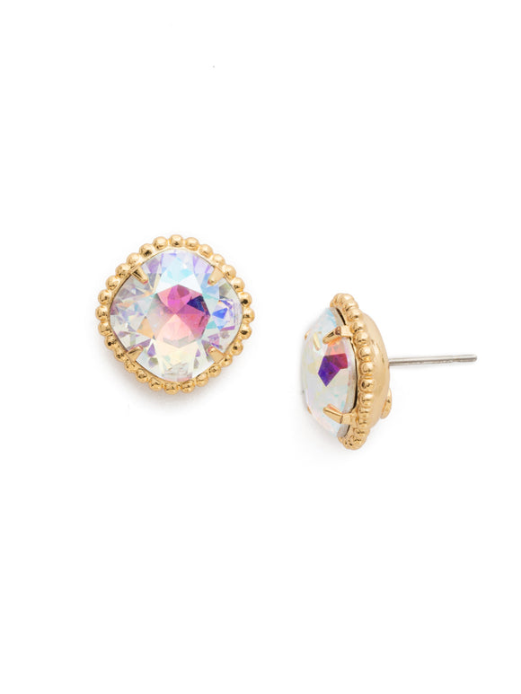 Sorrelli Crystal Aurora Borealis Cushion-Cut Solitaire Stud Earrings