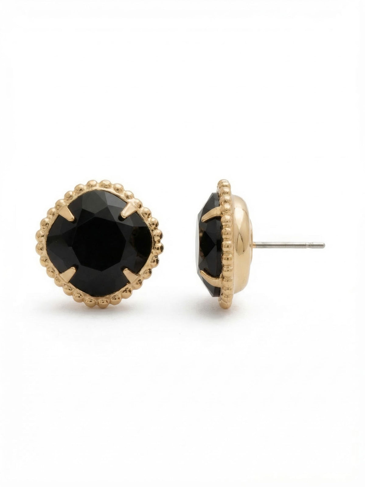 Sorrelli Jet Cushion-Cut Solitaire Stud Earrings