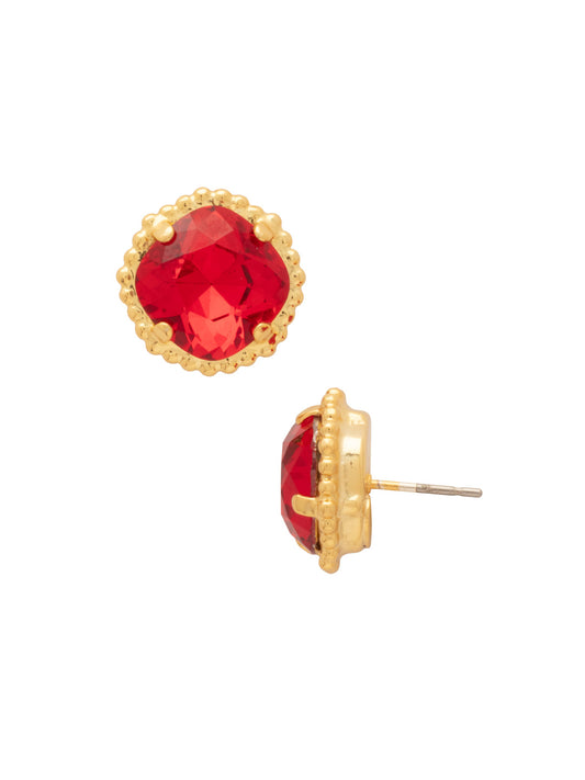 Sorrelli Light Siam Cushion-Cut Solitaire Stud Earrings