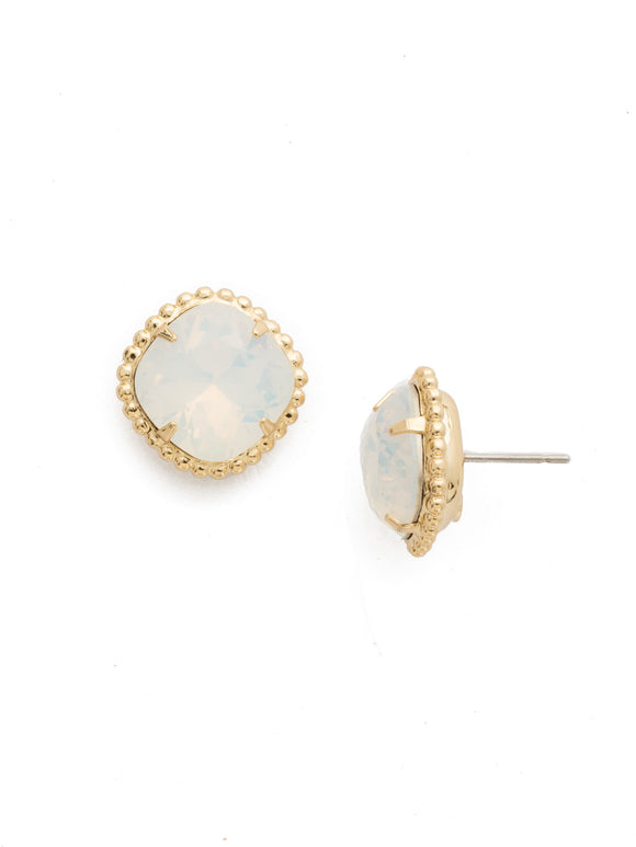 Sorrelli White Opal Cushion-Cut Solitaire Stud Earrings