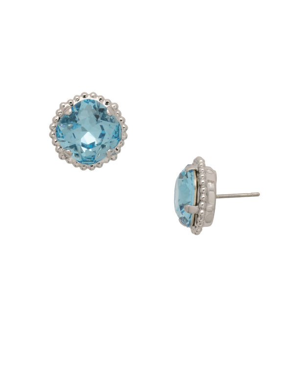 Sorrelli Aquamarine Cushion-Cut Solitaire Stud Earrings