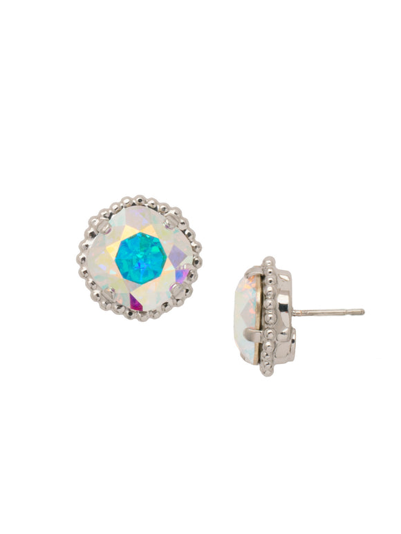 Sorrelli Crystal Aurora Borealis Cushion-Cut Solitaire Stud Earrings