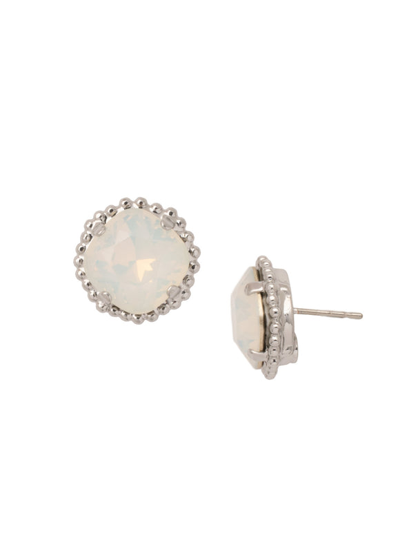 Sorrelli White Opal Cushion-Cut Solitaire Stud Earrings