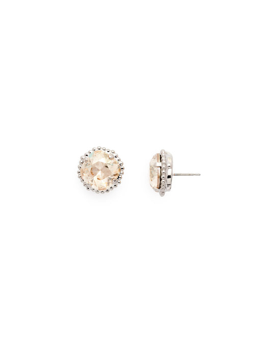 Sorrelli Crystal Champagne Cushion-Cut Solitaire Stud Earrings