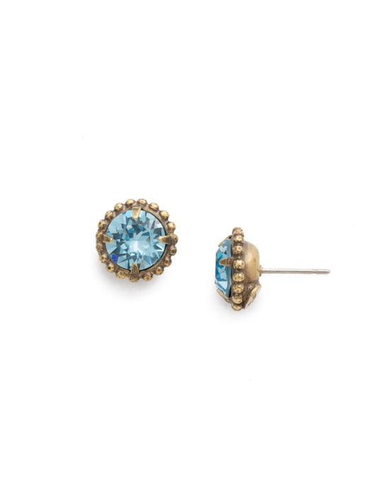 Sorrelli Aquamarine Simplicity Stud Earrings