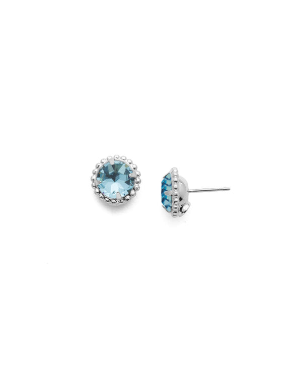 Sorrelli Aquamarine Simplicity Stud Earrings