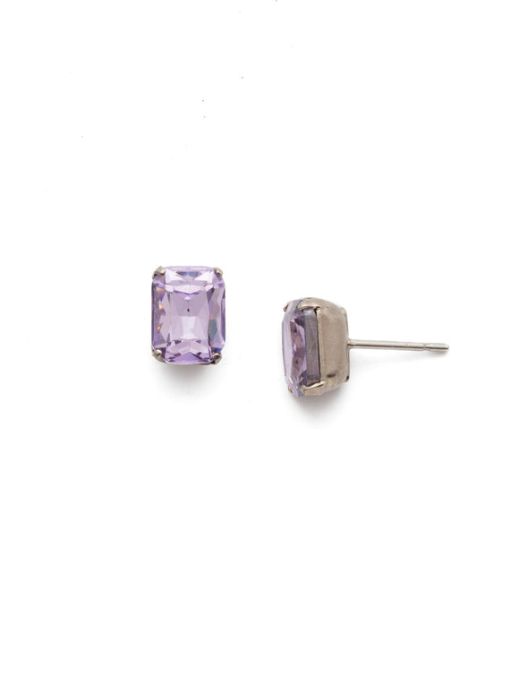 Sorrelli Violet Mini Emerald Cut Stud Earrings