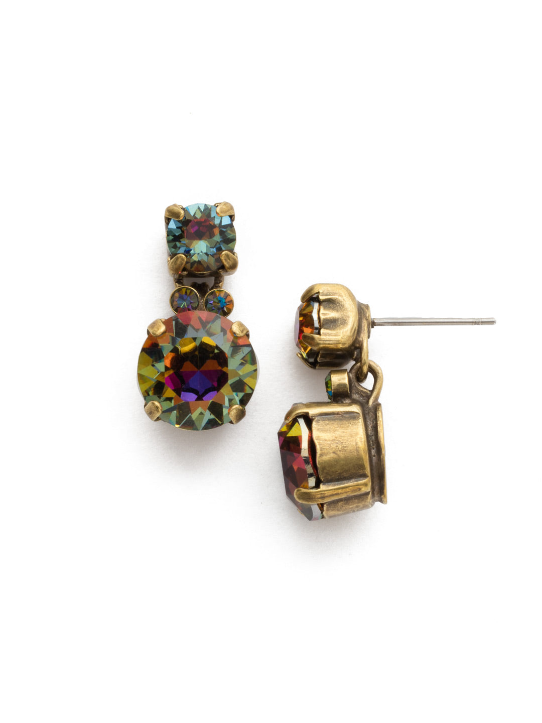 Sorrelli Volcano Circular Crystal Cluster Post Earring