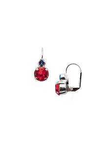 Sorrelli Stars and Stripes Round Crystal French Wire Earrings