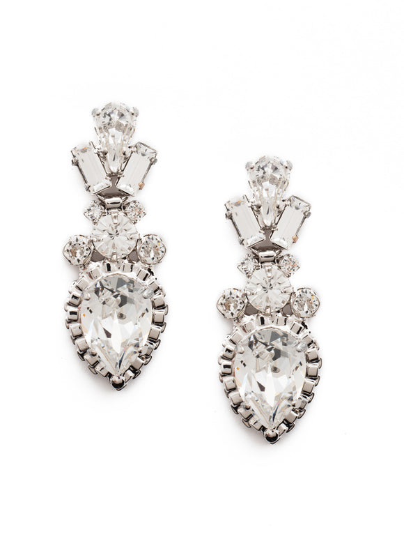 Sorrelli Crystal Curb Chain Accented Pear Crystal Dangle Earrings