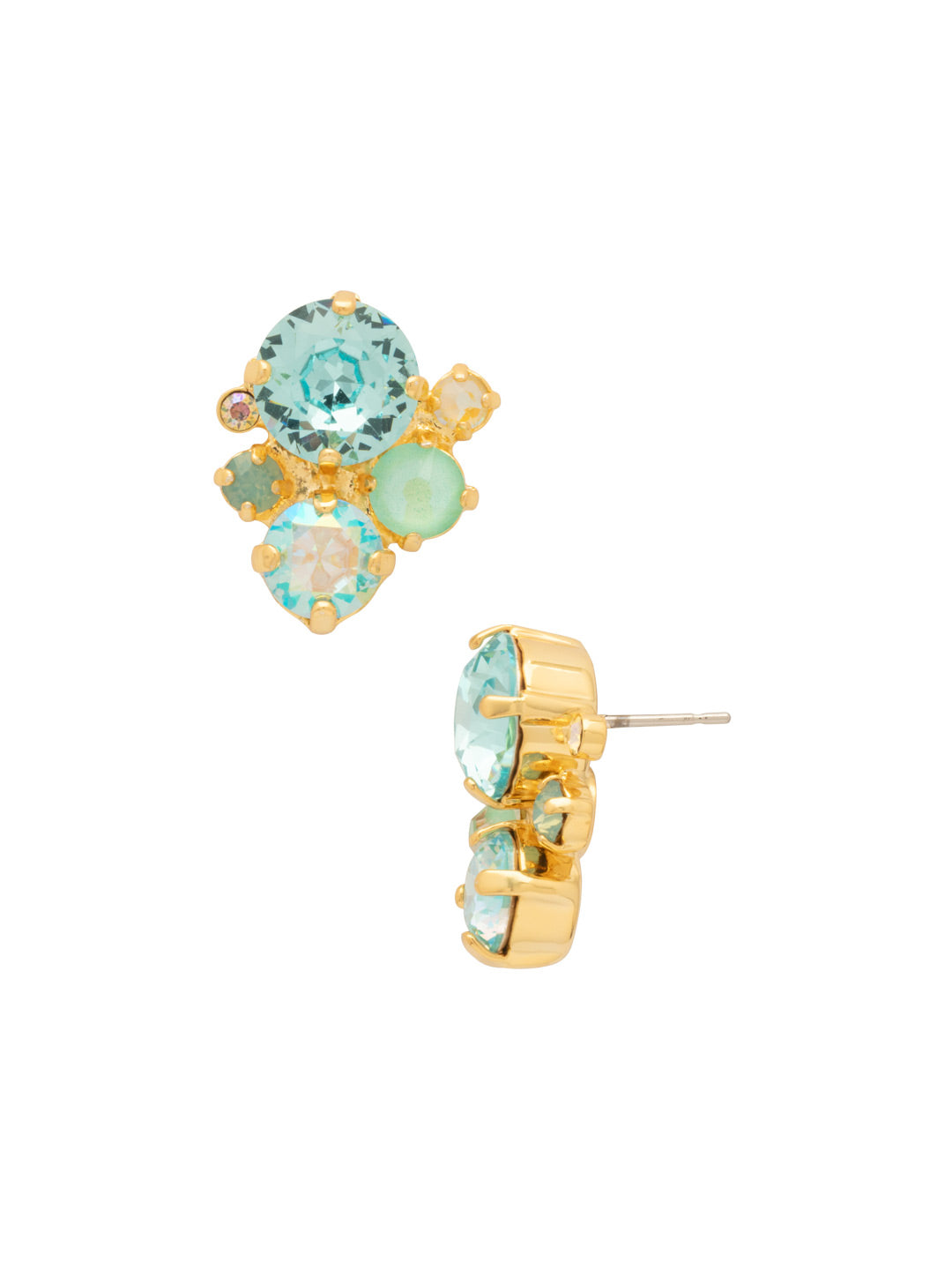 Sorrelli Coastal Dreams Crystal Assorted Rounds Stud Earrings