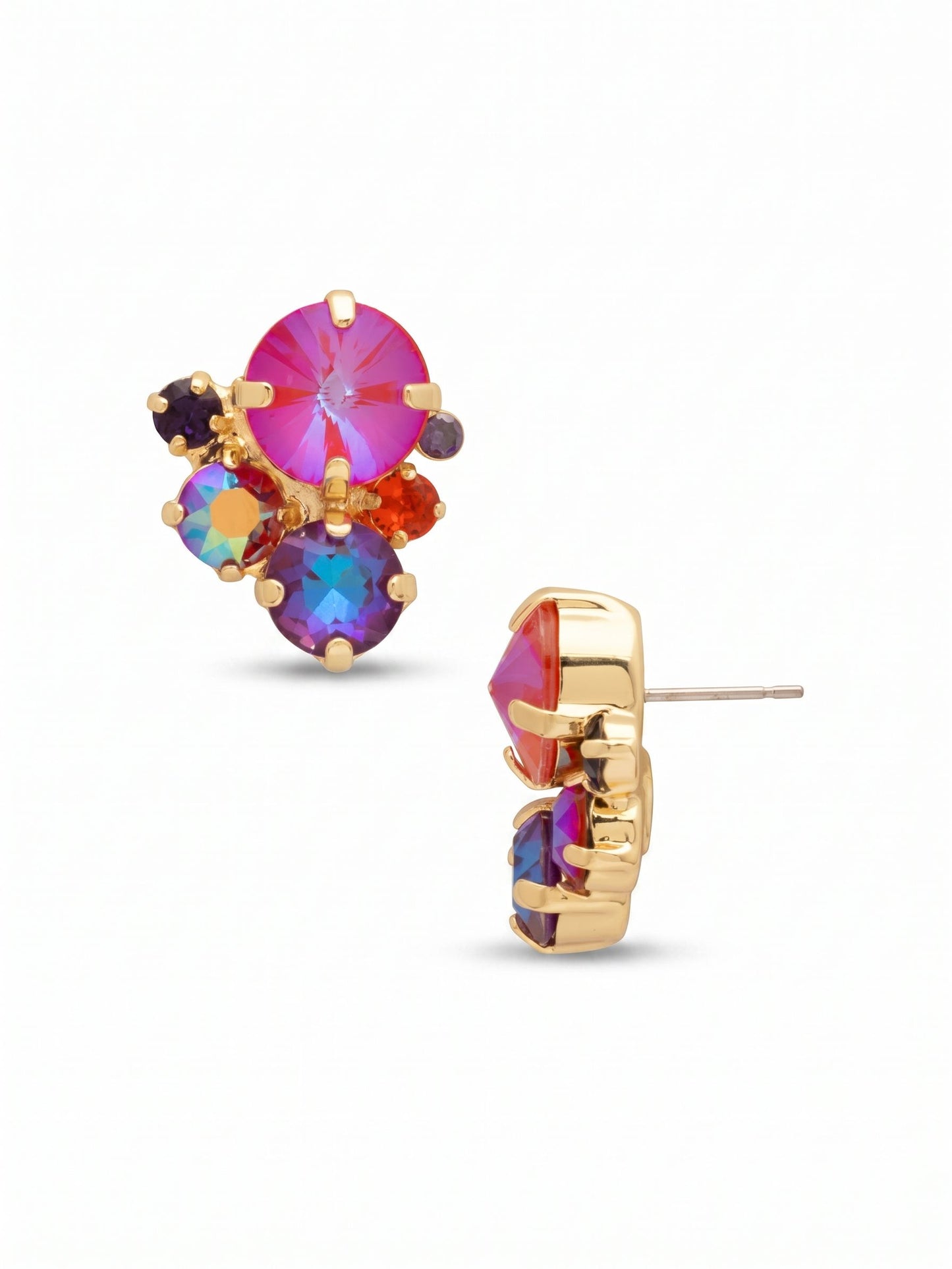 Sorrelli Red Velvet Crystal Assorted Rounds Stud Earrings