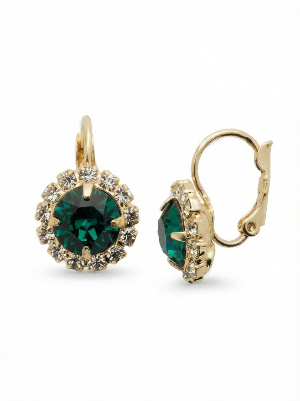 Sorrelli Emerald Haute Halo Dangle Earrings
