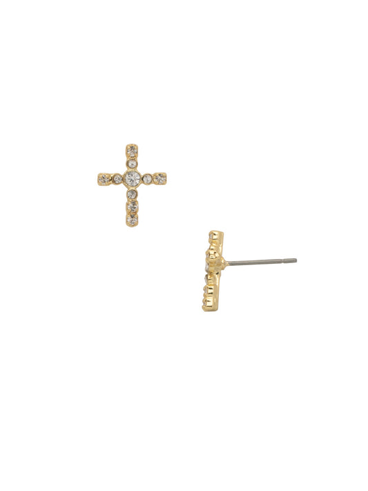 Sorrelli Crystal Miley Cross Stud Earring