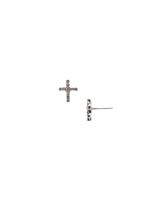 Sorrelli Crystal Miley Cross Stud Earring