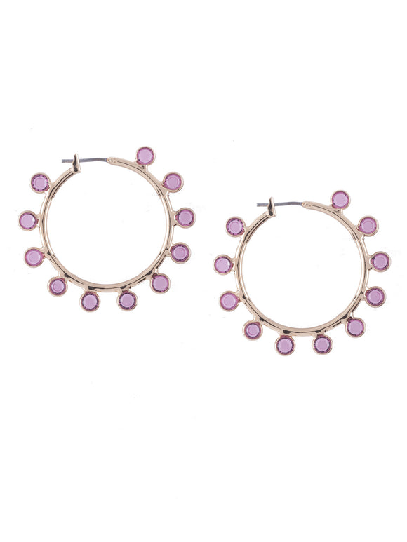 Sorrelli Petal Pink Drew Hoop Earrings