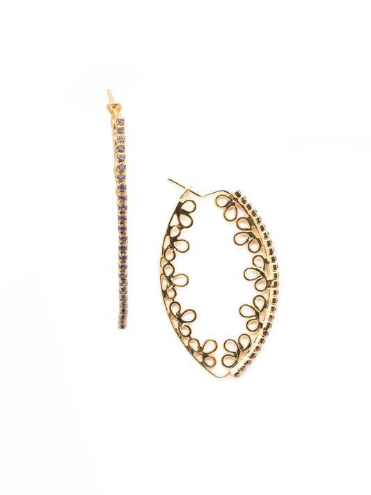 Sorrelli Spring Rain Gardenia Hoop Earrings