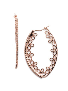 Sorrelli Lavender Peach Gardenia Hoop Earrings