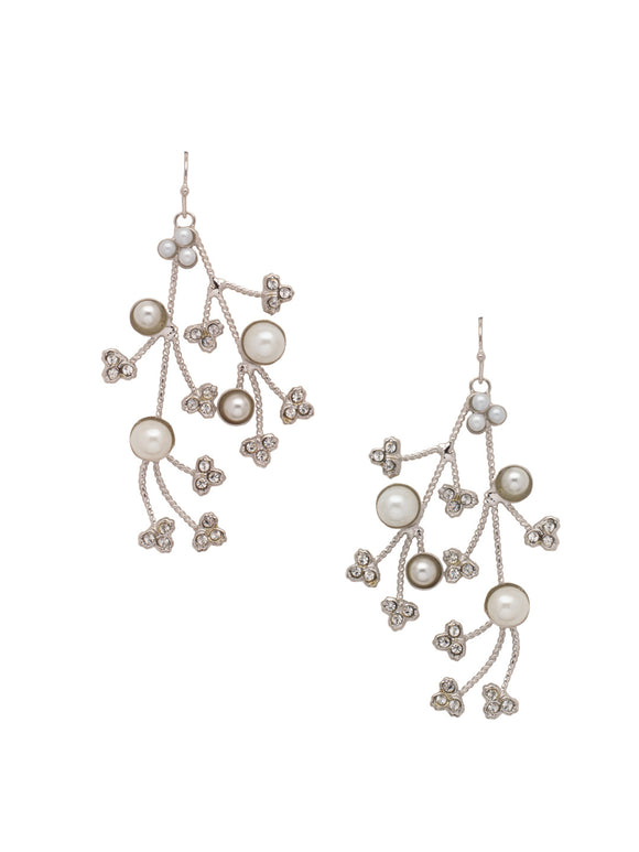 Sorrelli Modern Pearl Cherry Blossom Statement Earring