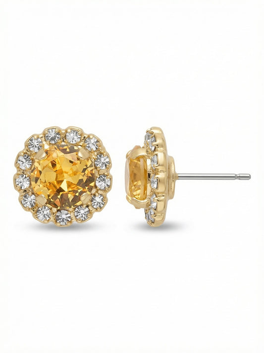 Sorrelli Light Topaz Haute Halo Stud Earring