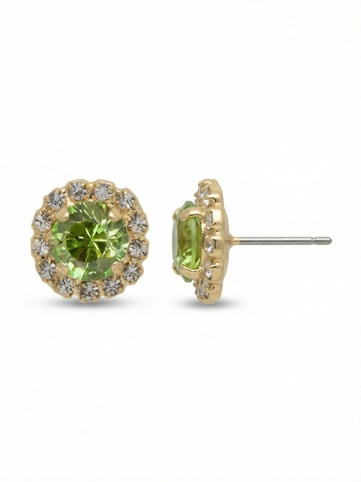 Sorrelli Peridot Haute Halo Stud Earring