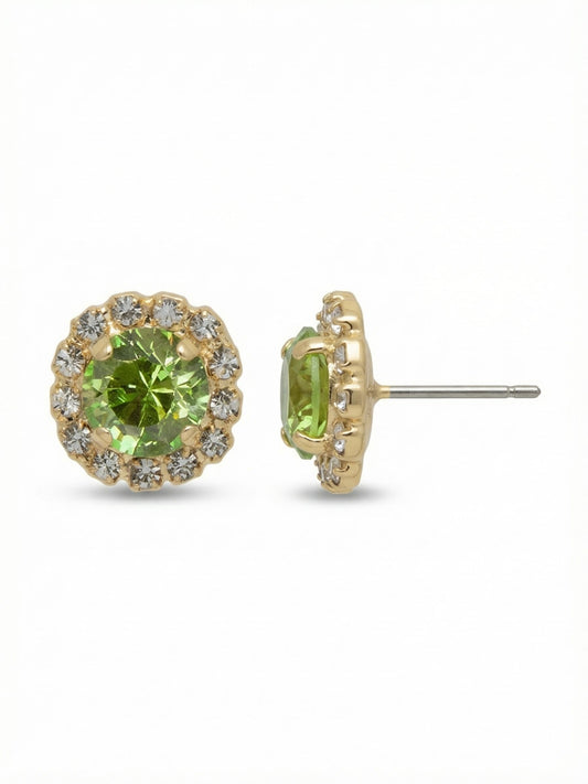 Sorrelli Peridot Haute Halo Stud Earring