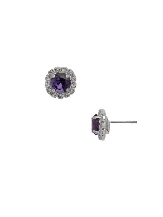 Sorrelli Purple Velvet Haute Halo Stud Earring