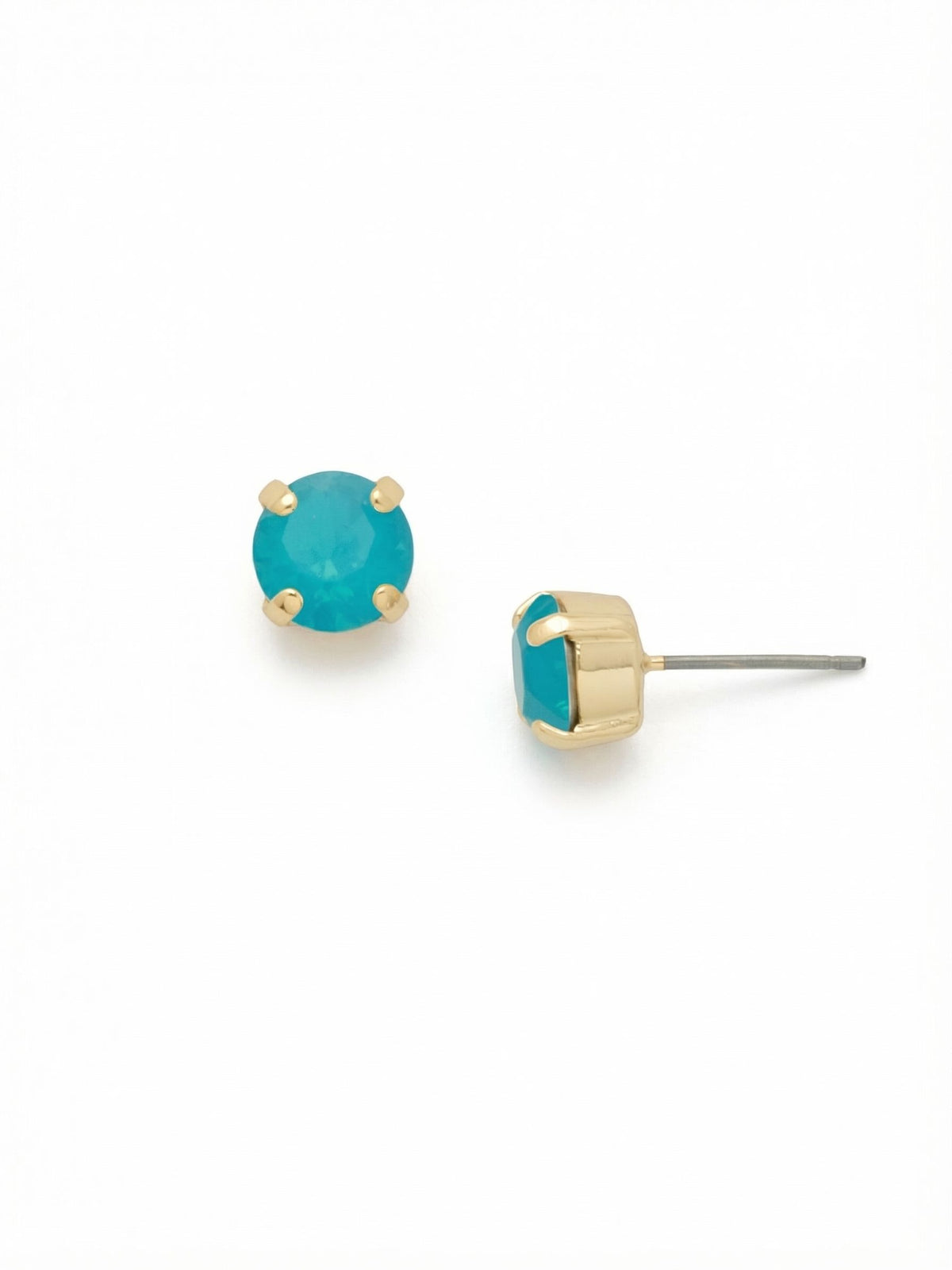 Sorrelli Caribbean Blue Opal Simple Stud Earrings