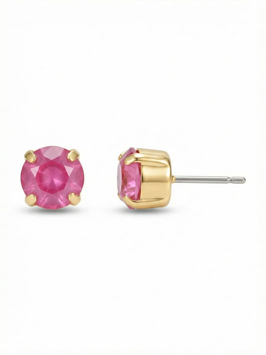 Sorrelli Peony Pink Lacquer Simple Stud Earrings