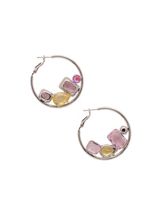 Sorrelli Pink Pineapple Corinne Hoop Earrings