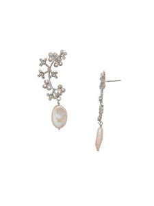 Sorrelli Modern Pearl Lotus Dangle Earrings