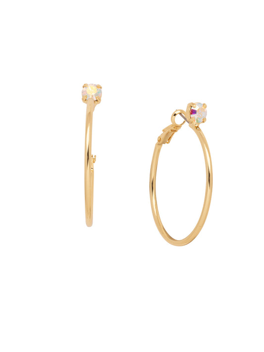 Sorrelli Crystal Aurora Borealis Mini Serafina Hoop Earrings