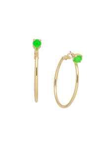 Sorrelli Electric Green Mini Serafina Hoop Earrings