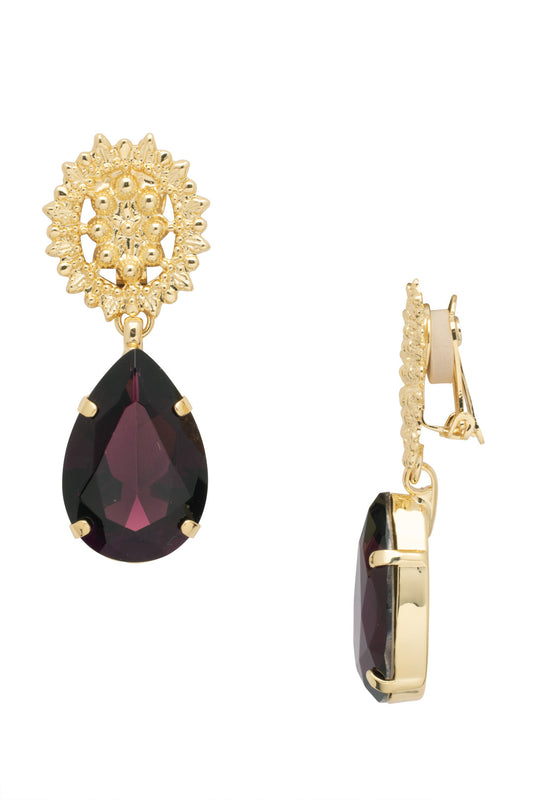 Sorrelli Merlot Baroque Clip-On Statement Earrings