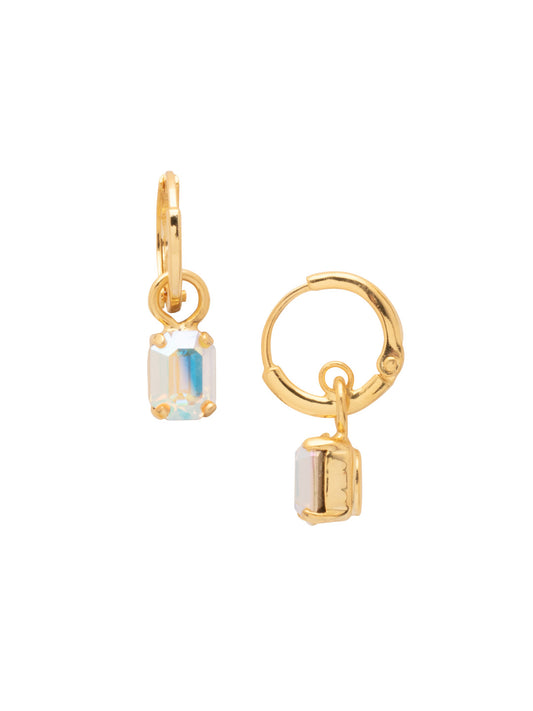 Sorrelli Crystal Aurora Borealis Mini Emerald Huggie Hoop Earrings